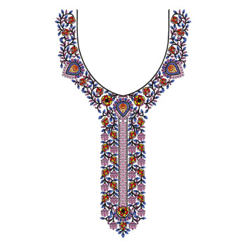 Gemstone Flora Embroidery Design