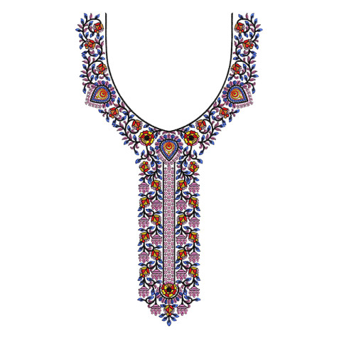 Gemstone Flora Embroidery Design