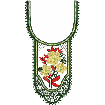 Palki Bloom Neck Embroidery Design