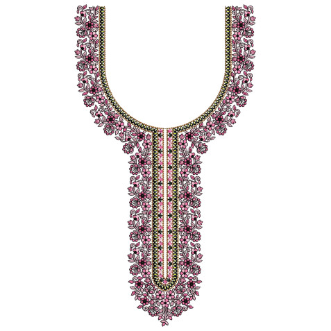 Rani Pink Neck Embroidery Design