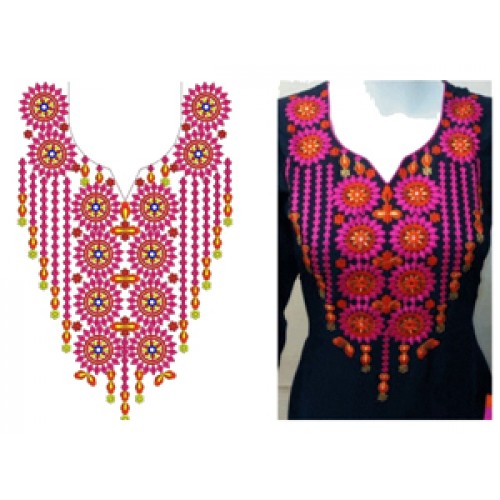 Bollywood Outfit Dress Neck Embroidery Design