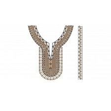 Chain Stitch Look In Flat Embroidery Neck Design With Sleeve 23066 Chain Stitch Look In Flat Embroidery Neck Design With Sleeve 23066