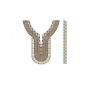 Chain Stitch Look In Flat Embroidery Neck Design With Sleeve 23066