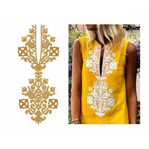 Colombia Tunic Neck Embroidery Design 22527 Colombia Tunic Neck Embroidery Design 22527