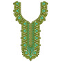 Geometric Floral Placket Embroidery Design