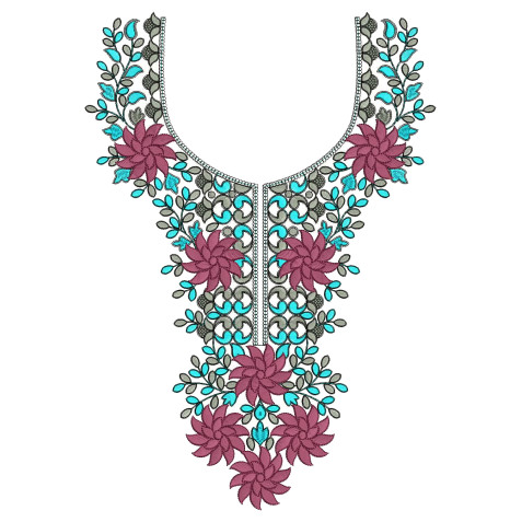 Merlot & Mint Neck Embroidery Design