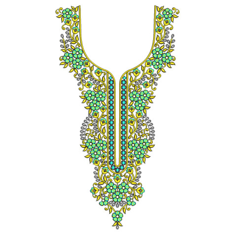 Serpentine Neck Embroidery Design
