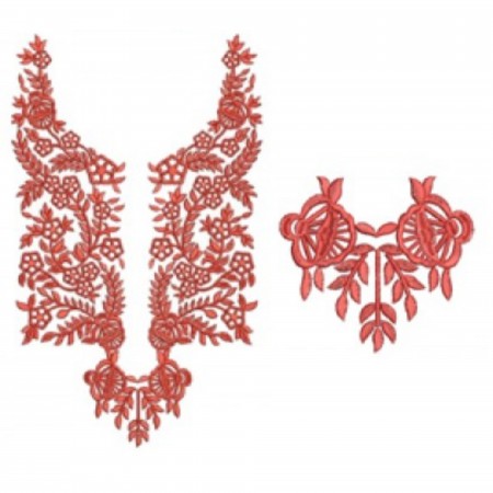 Criss Cross Aztec Neck Embroidery Design