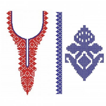 Cross Stitch Neck Embroidery Design 18375