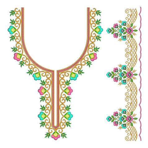 Dress Neck Embroidery Design