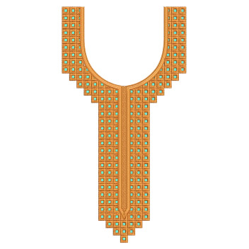 Traditional Geometric Neckline Embroidery Design