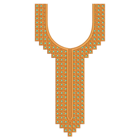Traditional Geometric Neckline Embroidery Design