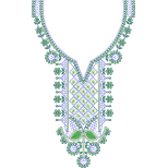 Elegant Traditional Floral V-Neckline Embroidery Design