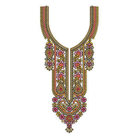 Embroidery Burka Neck Design