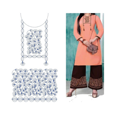 Embroidery Design For Top And Bottom