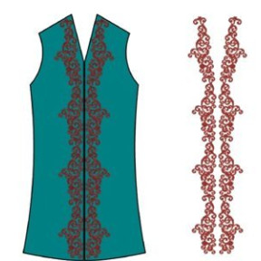 Amber Cascade Embroidery Design