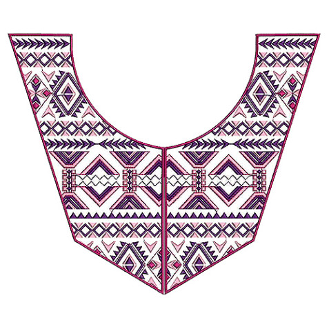 Embroidery Ethnic Style Neckline
