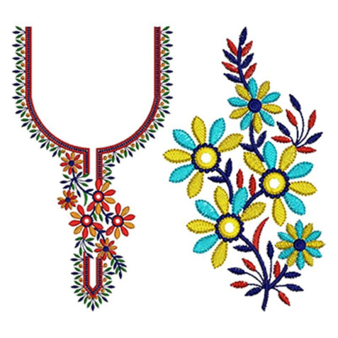 Jharokha Neck Embroidery Design