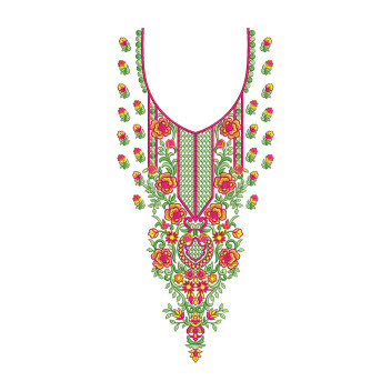 Fuchsia Trellis embroidery design