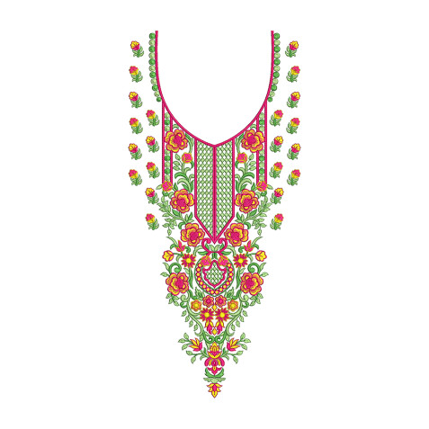 Fuchsia Trellis embroidery design