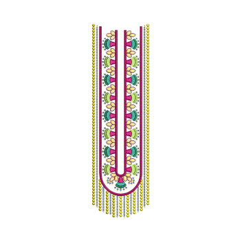 Embroidery Neck With Sequins For Kurtis