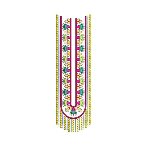 Embroidery Neck With Sequins For Kurtis
