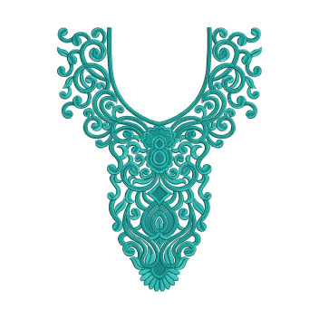 Fabulous Floral Neck Embroidery Design