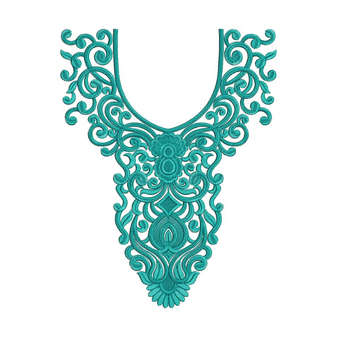 Fabulous Floral Neck Embroidery Design