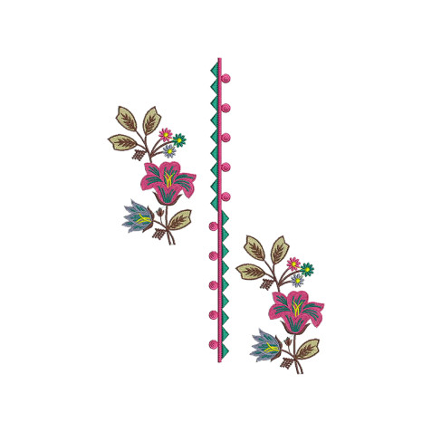Floral Neck Embroidery Design