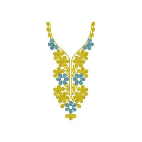 Floral Kurti Neck Embroidery