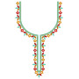Floral Mirror Neck Embroidery Design