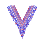 Floral V-Neckline Border Embroidery Design