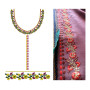 Flower Neck With Streetline Embroidery Design