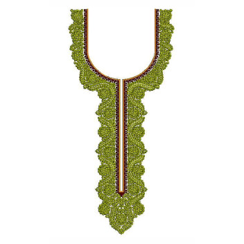 Opulent Vine Neckline Embroidery Design
