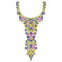 Frill Neck Floral Maxi Dress Neck Embroidery Design