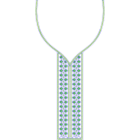 Geometric Diamond Placket Neckline Embroidery Design