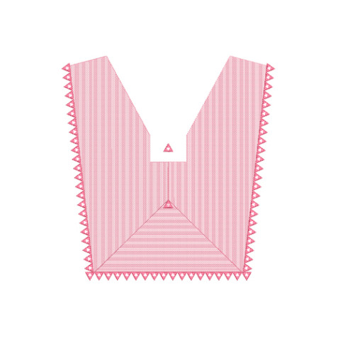 Geometric Wide Plunge Neck Embroidery Design