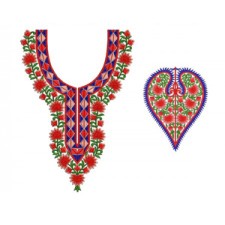 Girls Suit Neck Front Design In Embroidery 17191 Girls Suit Neck Front Design In Embroidery 17191