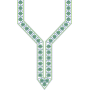 Hexagonal Floral V-Neckline Embroidery Design