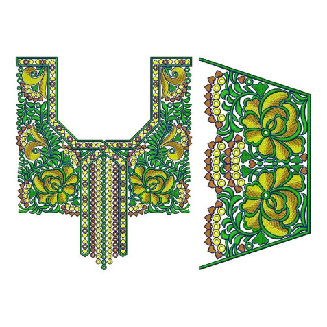 High Neck Embroidery Design 16090