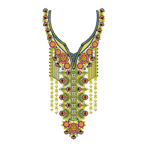 Islamic Arabic Neck Embroidery Design