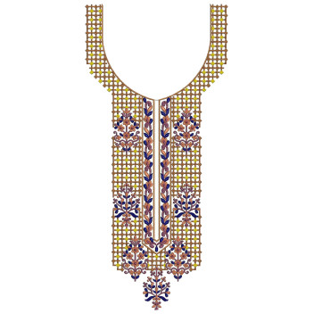 Mughal Tapestry Cut Neck Embroidery Design