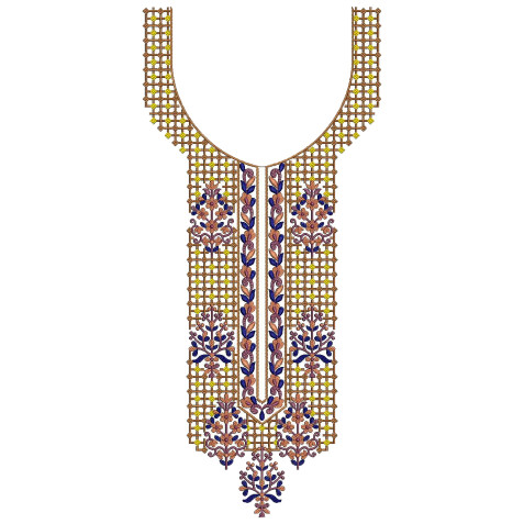 Mughal Tapestry Cut Neck Embroidery Design