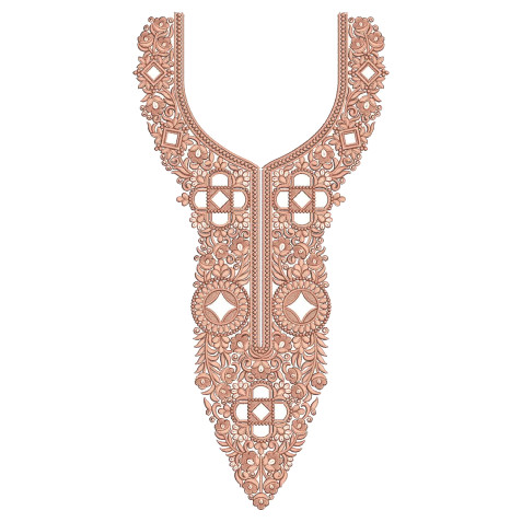 Ornate Symmetrical Floral Medallion Embroidery Design