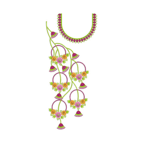 Jumka Neck Embroidery Design