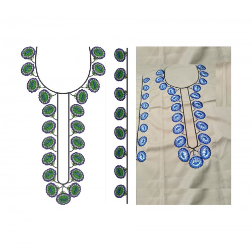 Kenya African Caftan Neck Embroidery Design 21493