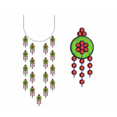 Jhumka Yoke Embroidery Design
