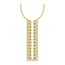 Leaf Embroidery Neck Design