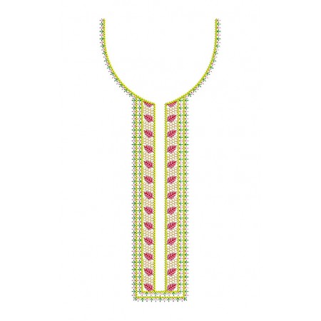 Leaf Embroidery Neck Design