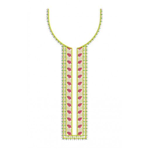 Leaf Embroidery Neck Design